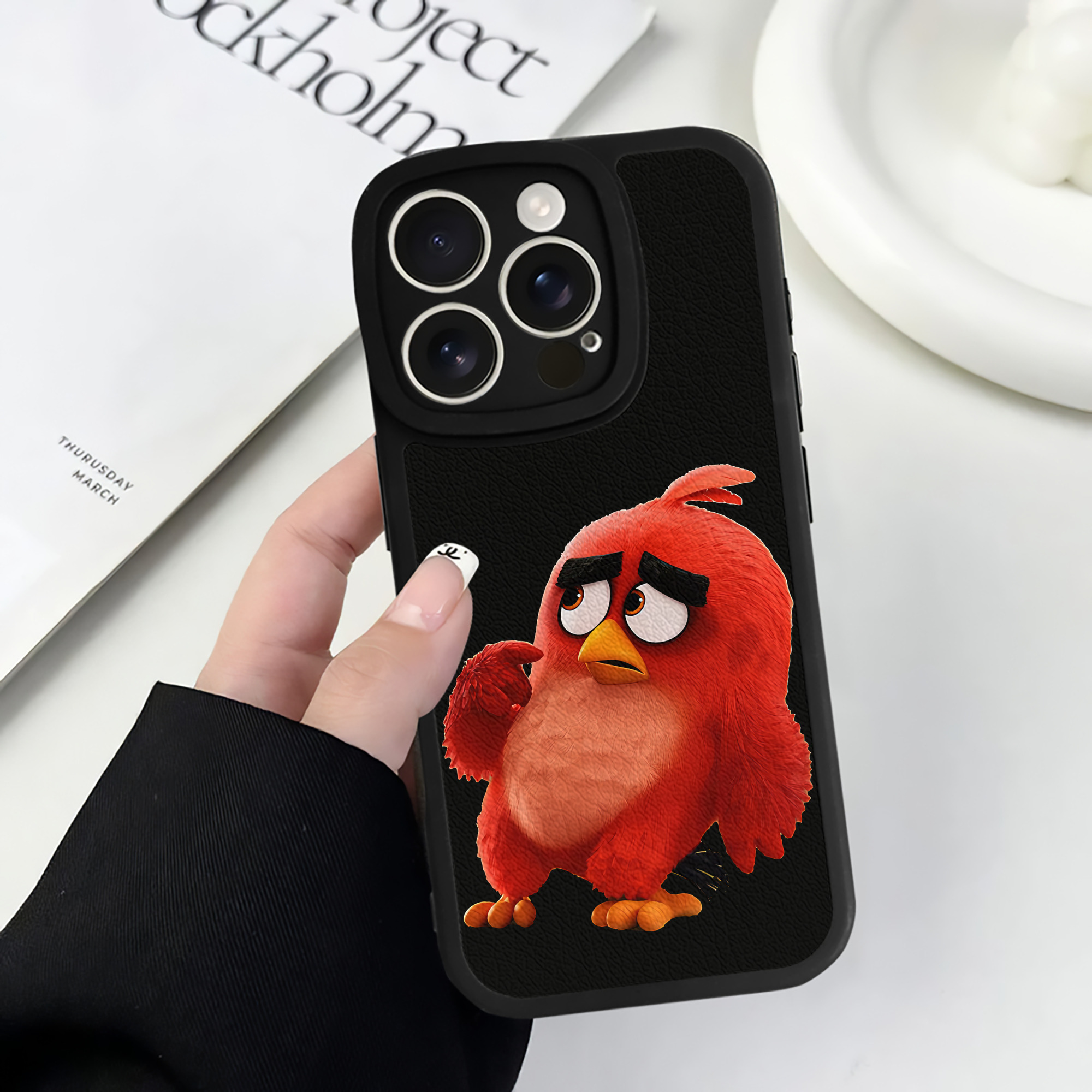 （画像用） Angry Birds アングリーバード 【iPhone 16シリーズ対応】シリコンスマホケース（レザー調） 材質：シリコン
